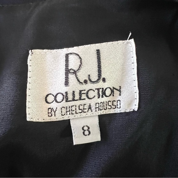 Vintage R.J. Collection by Chelsea Rousso Black Sheath Dress Long Floral  Size 8 - Picture 12 of 12